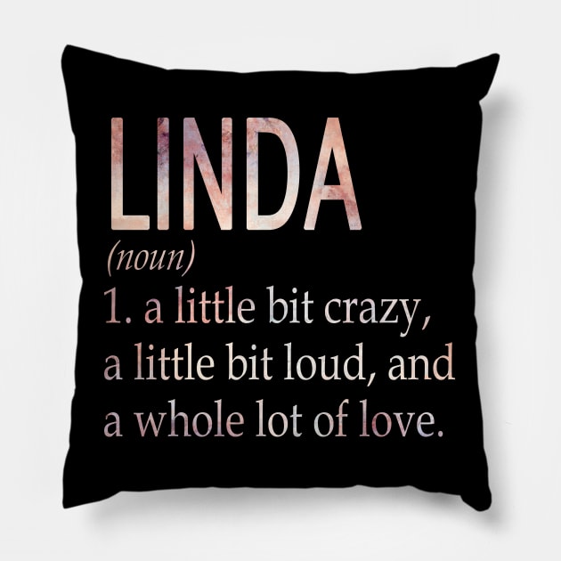 Linda Girl Name Definition Pillow by ThanhNga