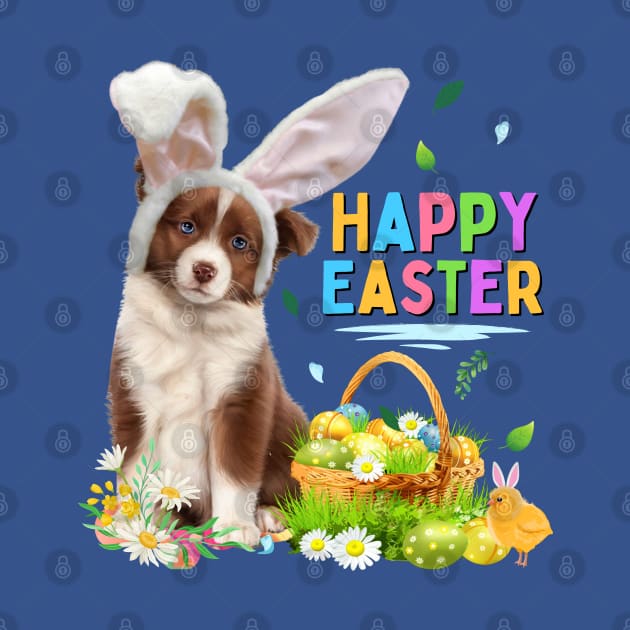 Happy Easter Dog Cute Australian Shepherd by Hypnotic Highs