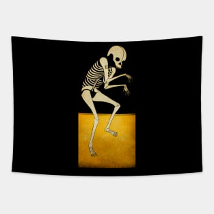 Japanese Woodcut Skeleton Tapestry