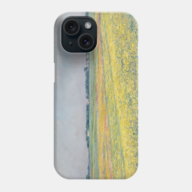 The Plain of Gennevilliers, Yellow Fields by Gustave Caillebotte Phone Case by Classic Art Stall