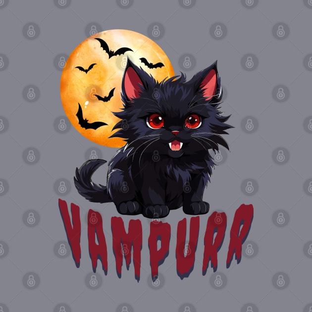 Vampurr the Cute Goth Vampire Kitty by NerdyWerks