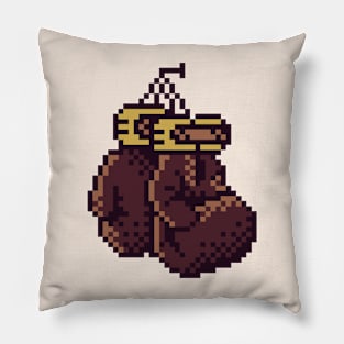 Old Boxing Gloves Pixel Art Gold GB Palette Pillow