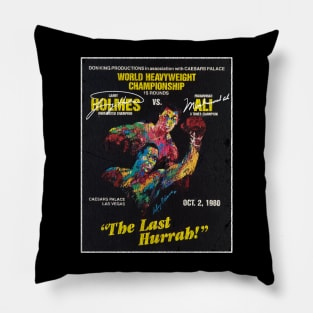 Vintage Boxing Poster Larry Holmes vs. Muhammad Ali Pillow