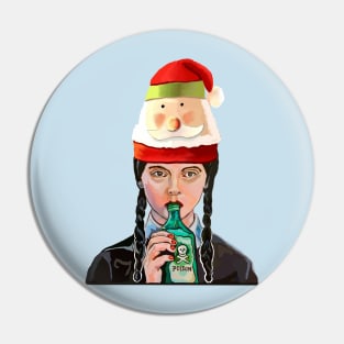 Wednesday Addams, 'coping' with Christmas hat Pin