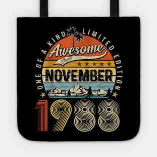 Awesome Since November 1988 Vintage 35th Birthday Tote