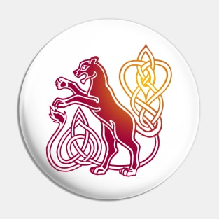 Celtic Lioness (Red/Gold) Pin