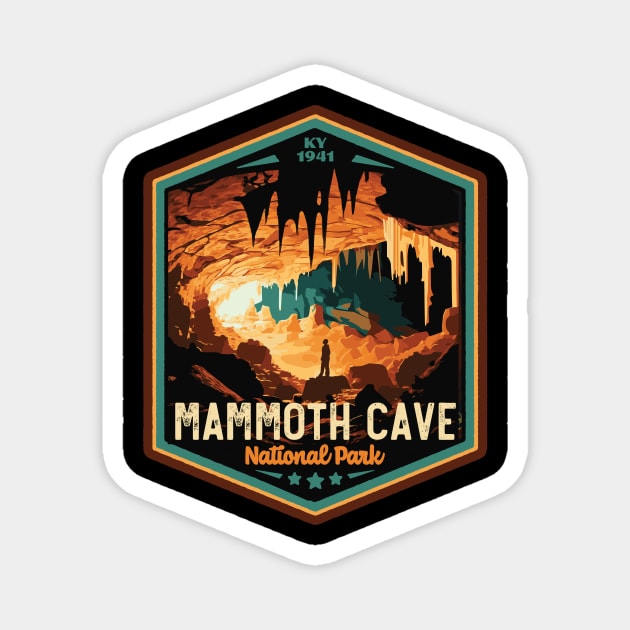 Mammoth Cave National Park Vintage WPA Style National Parks Art Magnet by GIANTSTEPDESIGN