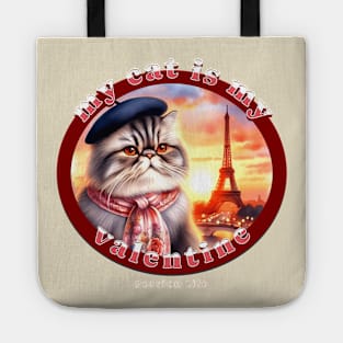 My French Valentine Cat Persian Life 15P Tote