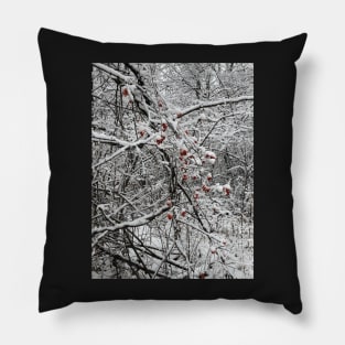 First Snowfall Winter Berries Canada Pillow