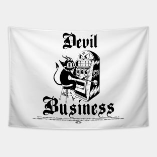 DEVIL BUSINESS WHITE Tapestry