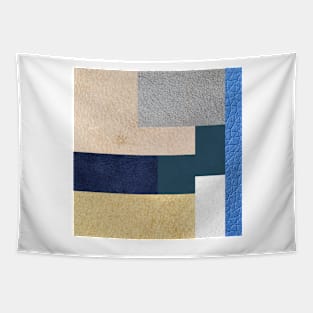 Faux leather beige and blue Tapestry