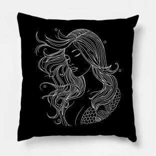 Minimalism mermaid lines Pillow