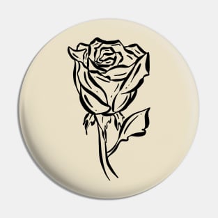 Gothic Black Rose Pin