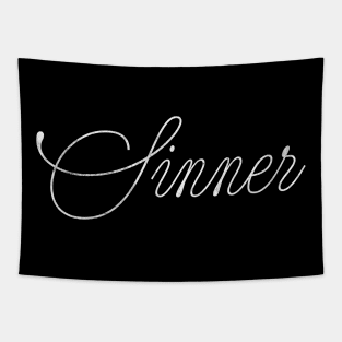 Sinner / Retro Typography Design Tapestry