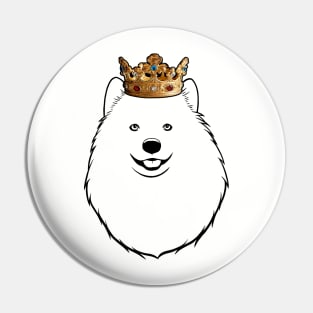 Samoyed Dog King Queen Wearing Crown Pin