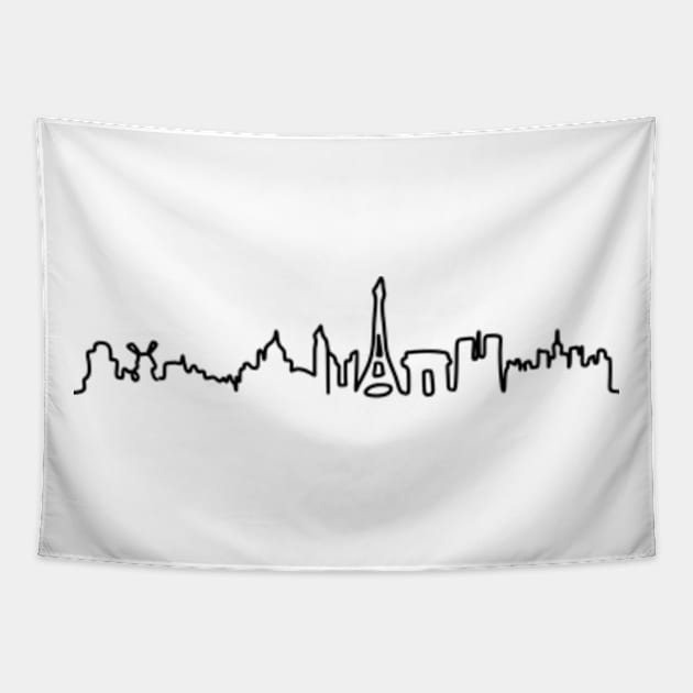 Paris France Line Art Tapestry by Cun-Tees!