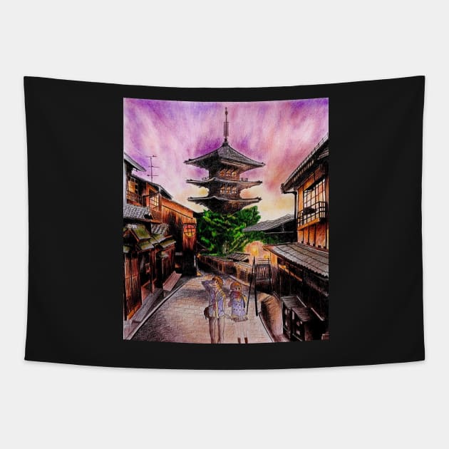 TOJI TEMPLE Tapestry by kazartsy