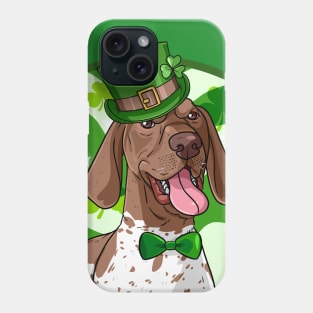 German Shorthaired Pointer Dog St Patricks Day Leprechaun Phone Case
