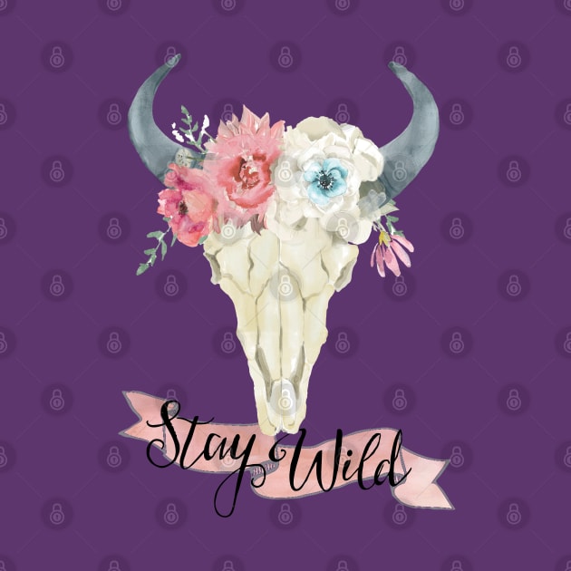 Stay Wild Boho Steer by NixieNoo