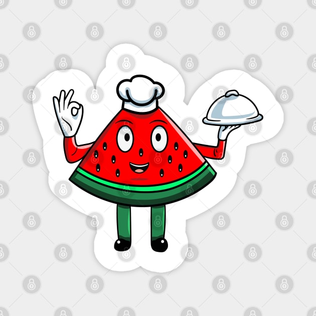 watermelon chef Magnet by agus firdaus