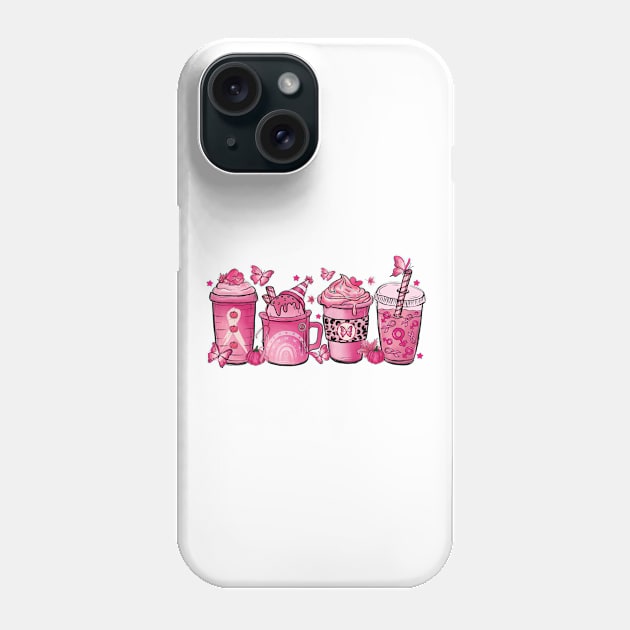 Breast Cancer Hot Chocolate Cup Phone Case by WoollyWonder