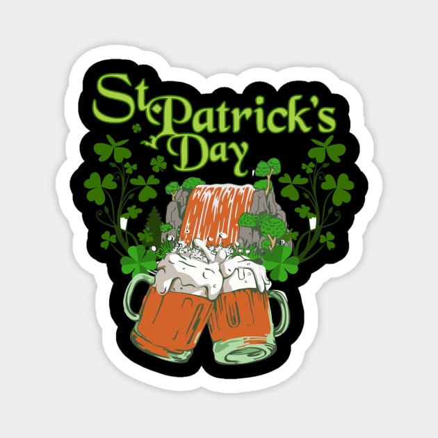 St Patricks Day Pale Ale Beer Waterfall Magnet by rafaelwolf