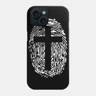 jesus-christ-team-jesus- religious - gift - cross fingerprint Phone Case