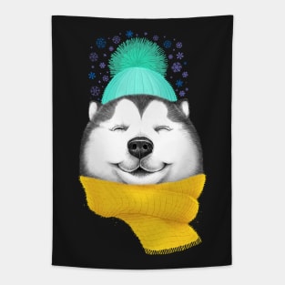 Winter Husky Tapestry