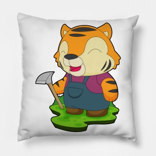 Tiger Miner Pickaxe Mining Pillow