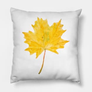 one yellow leaf watercolor Pillow