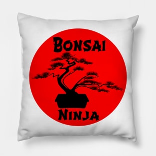 Lettering 'BONSAI NINJA' with bonsai tree Pillow