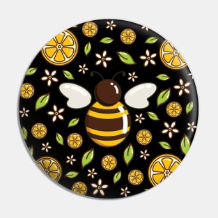 Honey Bee and Lemon | Black Pin