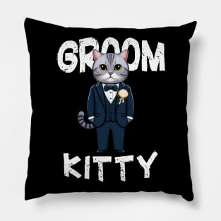 Groom Kitty Funny Cat Lovers Pillow