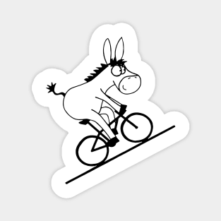 Donkey Riding Bicycle Magnet