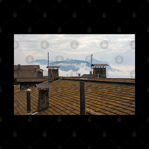 Rooftops in Sauris di Sopra, Italy by jojobob