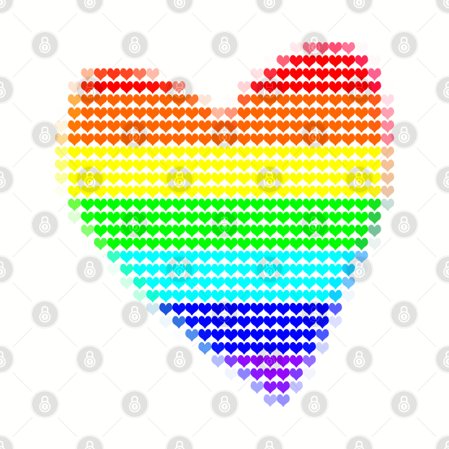 Bright Rainbow Heart Filled with Hearts Valentines Day by ellenhenryart