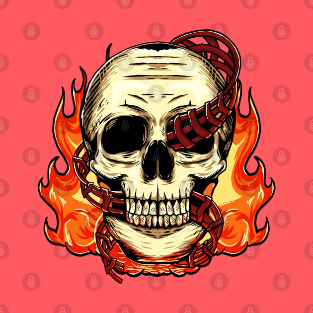 Flaming Skull Coaster by Sean Evans