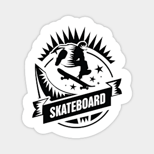 Skateboarding a Skater Jumping Across the Sky Skateboarding Magnet