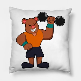 Bear at Bodybuilding with Dumbbell Pillow