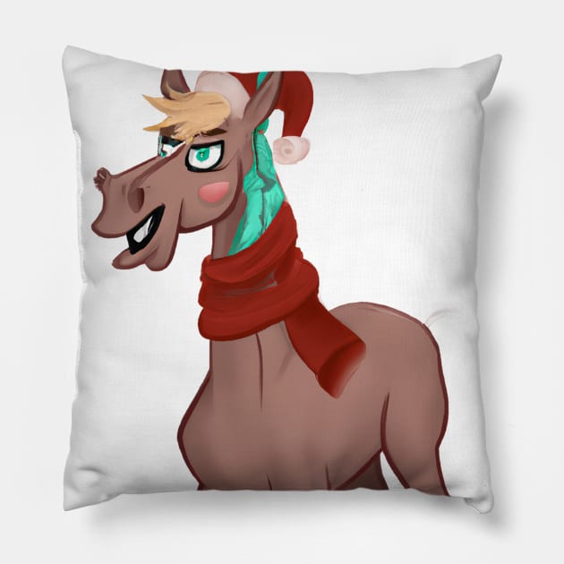 Cute Horse Drawing Pillow by Play Zoo