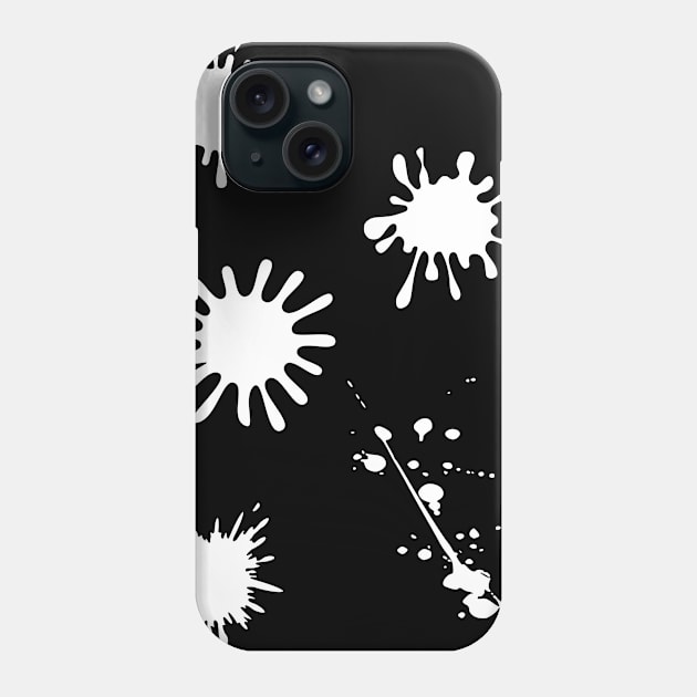 Splash color white on black Phone Case by RedPOD