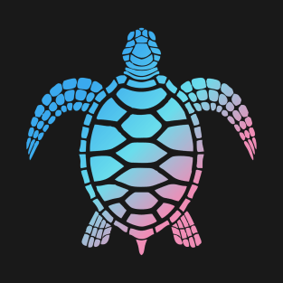 Save The Turtle Amazing Art Of Turquoise & Light Pink Color T-Shirt