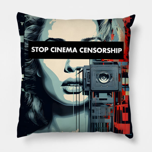 Stop Cinema Censorship - Movies - Pop Culture - Film - Projector Pillow by Forgotten Flicks