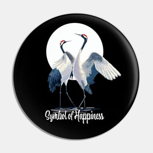 Asian Cranes, Symbol of Happiness Pin