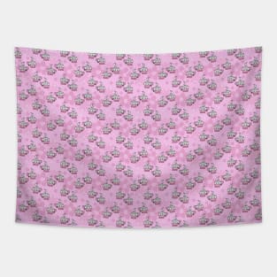 Flower Teacup Pink Pattern Tapestry