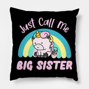 Big Sister Unicorn Pony Sisters Girls Pillow