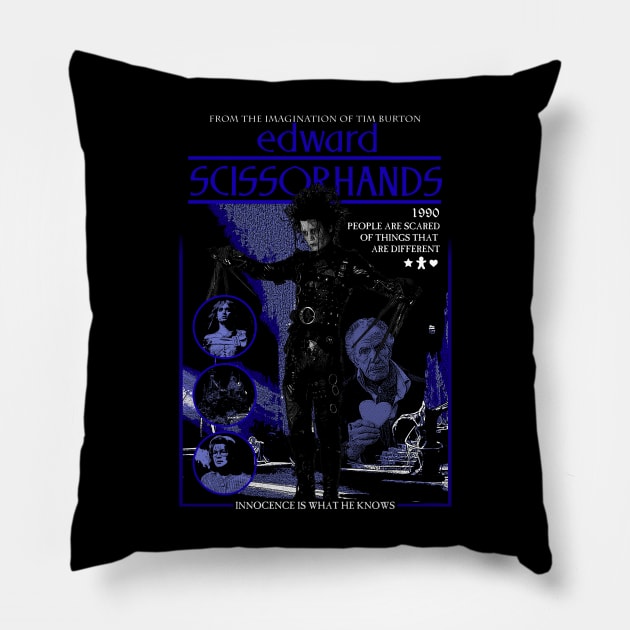 Edward Scissorhands Pillow by WithinSanityClothing