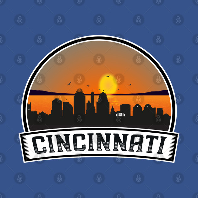 Disover Cincinnati Retro City Skyline - Cincinnati Skyline - T-Shirt