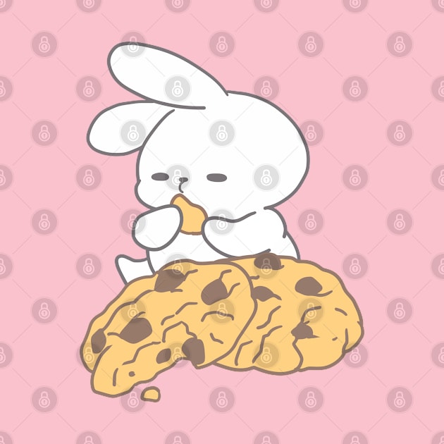 Sweet Delight: Cute Bunny Enjoying Giant Chocolate Cookies by LoppiTokki