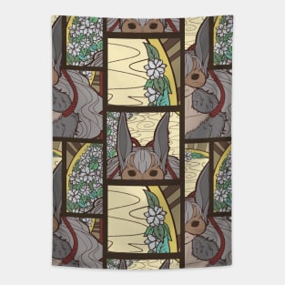 Moon Bunny Seamless Surface Pattern Tapestry